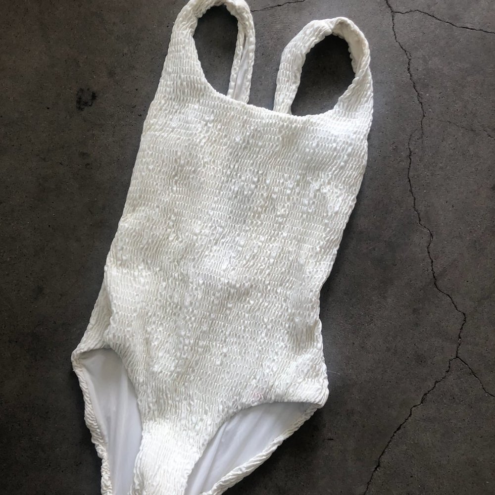 Solid & Striped Textured One-Piece